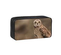 QGGHNISD Owl Standing On The Tree Large Capacity Pencil Case, Oxford Cloth Zipper Pen Pouch, Simple Printed Stationery Organizer Bag