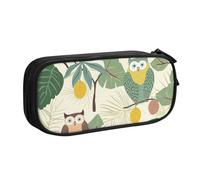QGGHNISD Owls On A Branch Pencil Bag, Large Capacity Double Layer with Divider Stationery Bag,Zipper Cute Printed Cosmetic Bag for School Office Travelling