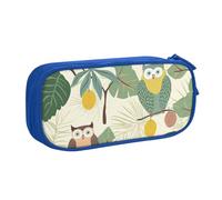 QGGHNISD Owls On A Branch Pencil Bag, Large Capacity Double Layer with Divider Stationery Bag,Zipper Cute Printed Cosmetic Bag for School Office Travelling