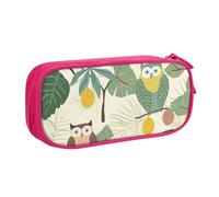 QGGHNISD Owls On A Branch Pencil Bag, Large Capacity Double Layer with Divider Stationery Bag,Zipper Cute Printed Cosmetic Bag for School Office Travelling