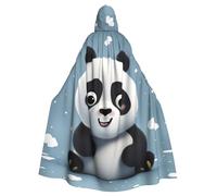 QGGHNISD Panda Cartoon Halloween Hooded Cloak For Adults, Long Polyester Cape With Big Hood For Cosplay, Party, Costume