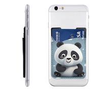 QGGHNISD Panda Cartoon Phone Case Card Holder, Adhesive Id Credit Card Holder for The Back of Most Smartphones