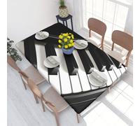 QGGHNISD Piano Key Square Table Cover For 4ft Table, Waterproof Oil Resistant Tablecloth With Elastic Edge, 122 X 76 Cm