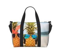 QGGHNISD Pineapple Fruit Sunglasses Sand Beach Crossbody Travel Bag - Water-Resistant Carry-On Handbag, Large Capacity Gym Bag