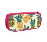 QGGHNISD Pineapple Pattern Pencil Bag, Large Capacity Double Layer with Divider Stationery Bag,Zipper Cute Printed Cosmetic Bag for School Office Travelling