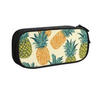 QGGHNISD Pineapple Pattern Pencil Bag, Large Capacity Double Layer with Divider Stationery Bag,Zipper Cute Printed Cosmetic Bag for School Office Travelling