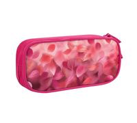 QGGHNISD Pink Petals Pencil Bag, Large Capacity Double Layer with Divider Stationery Bag,Zipper Cute Printed Cosmetic Bag for School Office Travelling