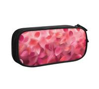 QGGHNISD Pink Petals Pencil Bag, Large Capacity Double Layer with Divider Stationery Bag,Zipper Cute Printed Cosmetic Bag for School Office Travelling