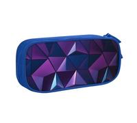 QGGHNISD Purple Geometric Pencil Bag, Large Capacity Double Layer with Divider Stationery Bag,Zipper Cute Printed Cosmetic Bag for School Office Travelling