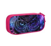 QGGHNISD Purple Owl Pencil Bag, Large Capacity Double Layer with Divider Stationery Bag,Zipper Cute Printed Cosmetic Bag for School Office Travelling