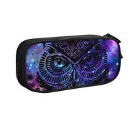 QGGHNISD Purple Owl Pencil Bag, Large Capacity Double Layer with Divider Stationery Bag,Zipper Cute Printed Cosmetic Bag for School Office Travelling