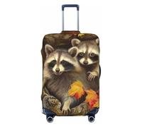 QGGHNISD Raccoon in The Fall Tree Hole Luggage Case Protector - Scratch Resistant Elastic Travel Luggage Cover - Fits 18-32 Inch Suitcases XL