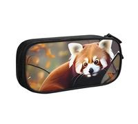 QGGHNISD Red Panda Pencil Bag, Large Capacity Double Layer with Divider Stationery Bag,Zipper Cute Printed Cosmetic Bag for School Office Travelling