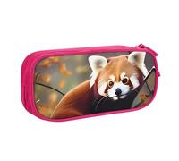 QGGHNISD Red Panda Pencil Bag, Large Capacity Double Layer with Divider Stationery Bag,Zipper Cute Printed Cosmetic Bag for School Office Travelling