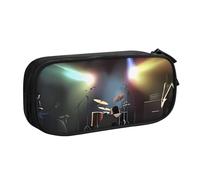 QGGHNISD Rock Band Stage Pencil Bag, Large Capacity Double Layer with Divider Stationery Bag,Zipper Cute Printed Cosmetic Bag for School Office Travelling