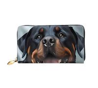 QGGHNISD Rottweiler Dogs Tongue Head Women's Long Leather Wallet with Zipper, Card Slots, Cash Pocket, Clutch Purse