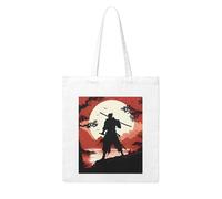 QGGHNISD Samurai Canvas Tote Bag Large Reusable Shopping Bag With Double-Sided Print, 41x38cm Everyday Carry Handbag