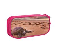 QGGHNISD Sea Turtle Sunset Pencil Bag, Large Capacity Double Layer with Divider Stationery Bag,Zipper Cute Printed Cosmetic Bag for School Office Travelling