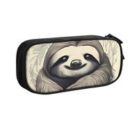 QGGHNISD Sloth My Spirit Animal Pencil Bag, Large Capacity Double Layer with Divider Stationery Bag,Zipper Cute Printed Cosmetic Bag for School Office Travelling