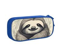 QGGHNISD Sloth My Spirit Animal Pencil Bag, Large Capacity Double Layer with Divider Stationery Bag,Zipper Cute Printed Cosmetic Bag for School Office Travelling