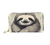 QGGHNISD Sloth My Spirit Animal Women's Long Leather Wallet with Zipper, Card Slots, Cash Pocket, Clutch Purse