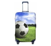QGGHNISD Soccer Ball Background Luggage Case Protector - Scratch Resistant Elastic Travel Luggage Cover - Fits 18-32 Inch Suitcases S