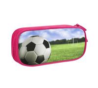QGGHNISD Soccer Ball Background Pencil Bag, Large Capacity Double Layer with Divider Stationery Bag,Zipper Cute Printed Cosmetic Bag for School Office Travelling