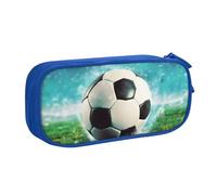 QGGHNISD Soccer Ball Background Pencil Bag, Large Capacity Double Layer with Divider Stationery Bag,Zipper Cute Printed Cosmetic Bag for School Office Travelling