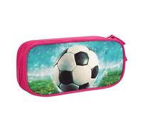 QGGHNISD Soccer Ball Background Pencil Bag, Large Capacity Double Layer with Divider Stationery Bag,Zipper Cute Printed Cosmetic Bag for School Office Travelling