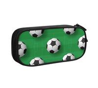 QGGHNISD Soccer Pencil Bag, Large Capacity Double Layer with Divider Stationery Bag,Zipper Cute Printed Cosmetic Bag for School Office Travelling
