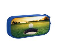 QGGHNISD Sport Golf Ball Sunset Tree Pencil Bag, Large Capacity Double Layer with Divider Stationery Bag,Zipper Cute Printed Cosmetic Bag for School Office Travelling