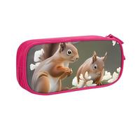 QGGHNISD Squirrels Pencil Bag, Large Capacity Double Layer with Divider Stationery Bag,Zipper Cute Printed Cosmetic Bag for School Office Travelling