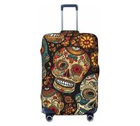 QGGHNISD Sugar Skulls Print Luggage Case Protector - Scratch Resistant Elastic Travel Luggage Cover - Fits 18-32 Inch Suitcases M