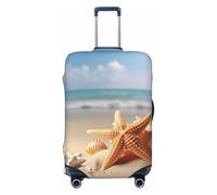 QGGHNISD Summer Starfish Seashell Luggage Case Protector - Scratch Resistant Elastic Travel Luggage Cover - Fits 18-32 Inch Suitcases L