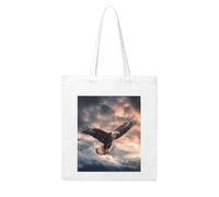 QGGHNISD The Eagle Flies Bravely In The Sky Canvas Tote Bag Large Reusable Shopping Bag With Double-Sided Print, 41x38cm Everyday Carry Handbag