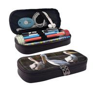 QGGHNISD Three Pelicans Leather Pencil Case, Large Capacity Durable Pencil Box, Student Stationery Bag, Suitable for Stationery/Cosmetics/Small Items