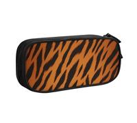 QGGHNISD Tiger Stripe Pencil Bag, Large Capacity Double Layer with Divider Stationery Bag,Zipper Cute Printed Cosmetic Bag for School Office Travelling