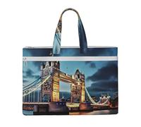 QGGHNISD Tower Bridge In London Canvas Tote Bag Document Organizer Bag Zipper File Storage Handbag Portable Office Travel Bag
