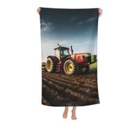 QGGHNISD Tractor Farm Bath Towel, 130x80cm Printed Soft Skin-Friendly Quick-Dry Towel, Travel Swimming Outdoor Blanket
