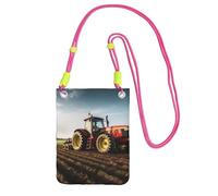 QGGHNISD Tractor Farm Crossbody Phone Bag Water-Resistant Large Capacity With Adjustable Strap, Compact Polyester Shoulder Bag