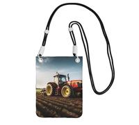 QGGHNISD Tractor Farm Crossbody Phone Bag Water-Resistant Large Capacity With Adjustable Strap, Compact Polyester Shoulder Bag