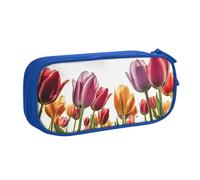 QGGHNISD Tulip Scape Pencil Bag, Large Capacity Double Layer with Divider Stationery Bag,Zipper Cute Printed Cosmetic Bag for School Office Travelling