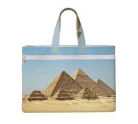 QGGHNISD Vintage Great Egyptian Pyramid Canvas Tote Bag Document Organizer Bag Zipper File Storage Handbag Portable Office Travel Bag
