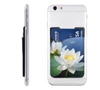 QGGHNISD White Lotus Flowers Phone Case Card Holder, Adhesive Id Credit Card Holder for The Back of Most Smartphones