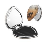 QGGHNISD Wild Animals Elephants Makeup Mirror, Compact Double-Sided Travel Mirror With Magnifying Lens
