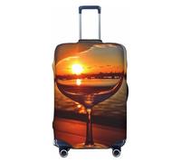 QGGHNISD Wine Glass in The Sunset Luggage Case Protector - Scratch Resistant Elastic Travel Luggage Cover - Fits 18-32 Inch Suitcases XL