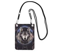 QGGHNISD Wolves And Dream Catchers Crossbody Phone Bag Water-Resistant Large Capacity With Adjustable Strap, Compact Polyester Shoulder Bag
