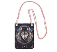 QGGHNISD Wolves And Dream Catchers Crossbody Phone Bag Water-Resistant Large Capacity With Adjustable Strap, Compact Polyester Shoulder Bag