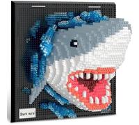 QGGQ Shark Animal 3D Wall Art Micro Mini Building Blocks Set for Adults, Unique Home Wall Decor or Table Display, No Compatible with Lego, Ideal Birthday Christmas Toy Gift for Teens (2166 PCS)