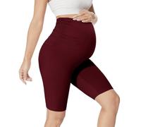 QGGQDD Maternity Cycling Shorts Over Bump for Yoga Workouts Women UK Wine